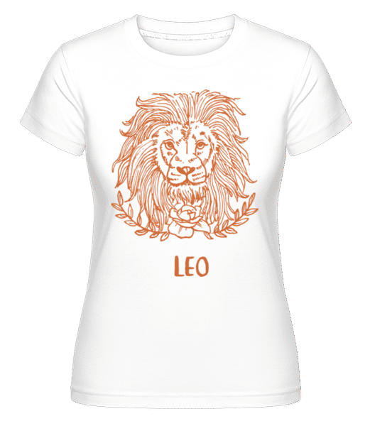 Aperçu: Scribble Style Zodiac Sign Leo -  T-shirt Shirtinator femme - Blanc - Devant