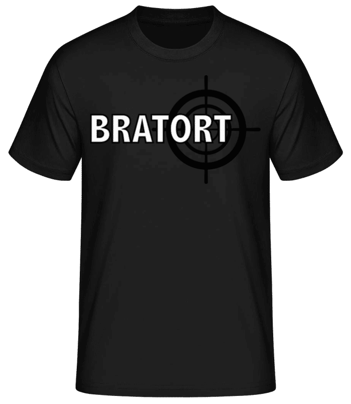 Vorschau: Bratort Outline - Männer Basic T-Shirt - Schwarz - Vorne