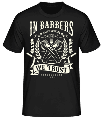In Barbers We Trust - Pánské basic tričko - Černá - Napřed
