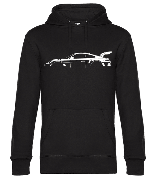 'Porsche 911 GT3 RS (992)' Silhouette - Unisex Premium Hoodie - Black - Front