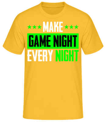 Make Every Night Game Night - T-shirt standard Homme - Jaune doré - Devant