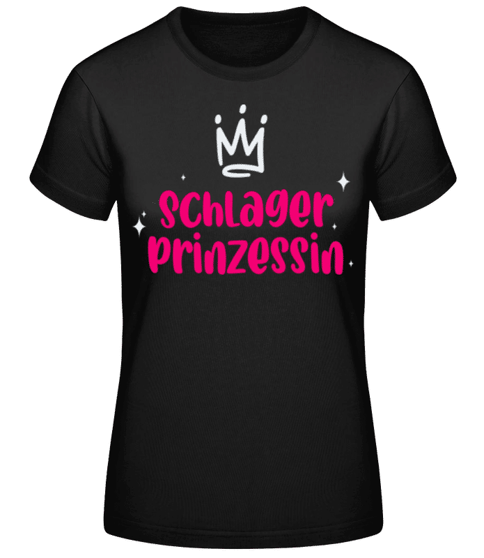 Vorschau: Schlager Prinzessin - Frauen Basic T-Shirt - Schwarz - Vorne