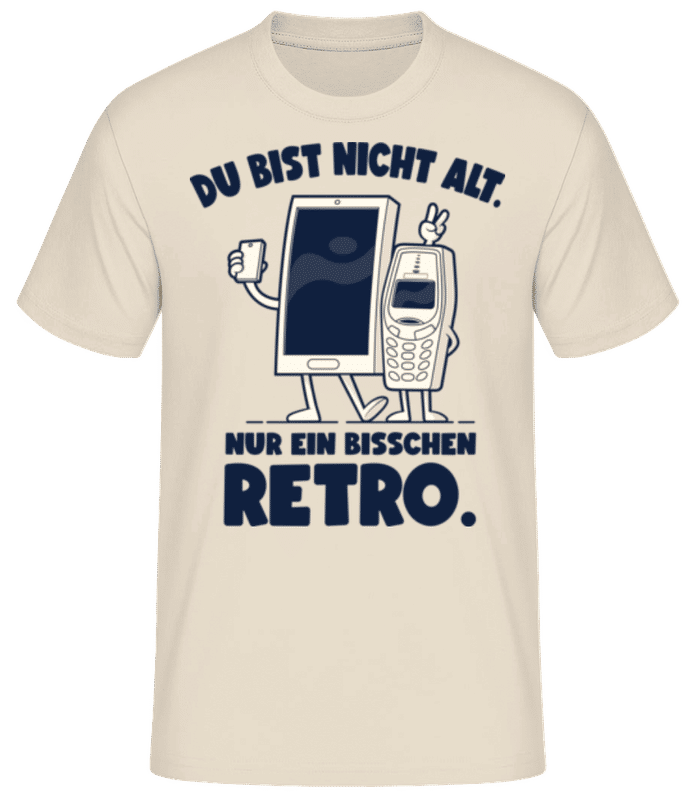 Vorschau: Nicht Alt Bisschen Retro - Männer Basic T-Shirt - Creme - Vorne