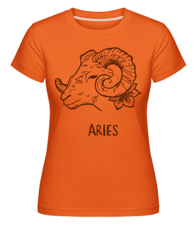 Scribble Style Zodiac Sign Aries - Shirtinator Women's T-Shirt - Orange - Front
