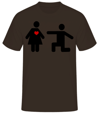 Woman and Man with Heart Logo 2 - Camiseta para hombre B&C - Marrón - delante