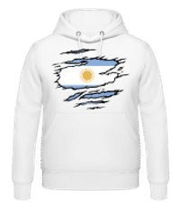 Roztrhaná vlajka Argentína - Pánska mikina - Biela - Predné