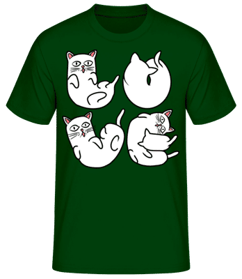 Cat Love - Pánske basic tričko - Bottle green - Predné