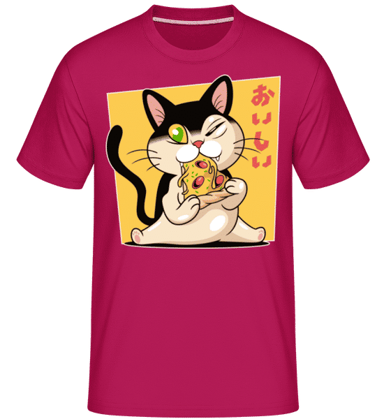 Preview: Pizza Cat -  Shirtinator Men's T-Shirt - Magenta - Front