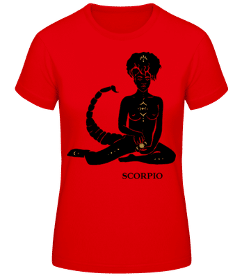 Female Zodiac Sign Scorpio - Dámske basic tričko - Červená - Predné