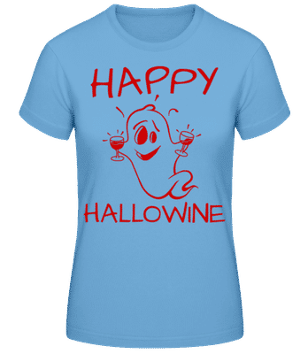 Happy Halloween Ghost - Frauen Basic T-Shirt - Hellblau - Vorne