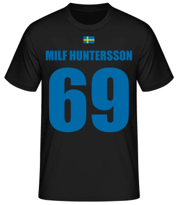 Schweden Fußball Trikot Milf Huntersson - Männer Basic T-Shirt - Schwarz - Vorne