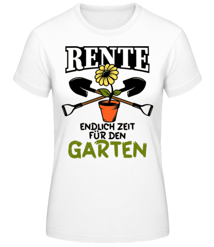 Vorschau: Rente Zeit Für Garten - Frauen Basic T-Shirt - Weiß - Vorne