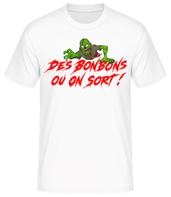 Des Bonbons Ou On Sort - T-shirt standard Homme - Blanc - Devant