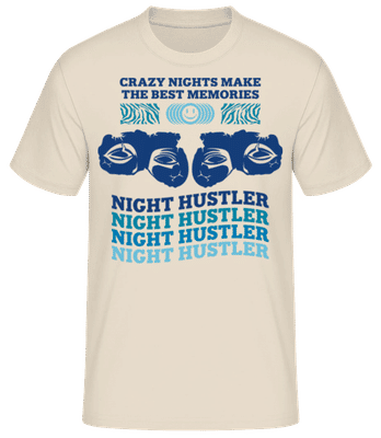 Night Hustler - Pánské basic tričko - Krémová - Napřed