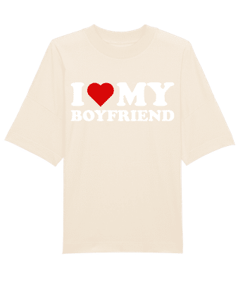 I Love My Boyfriend - Unisex bio oversized tričko Stanley Stella 2.0 - Krémová - Predné