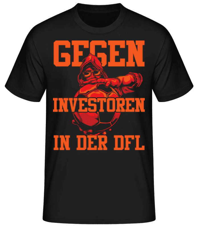 Vorschau: Gegen Investoren DFL Protest - Männer Basic T-Shirt - Schwarz - Vorne