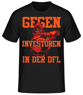 Gegen Investoren DFL Protest - Männer Basic T-Shirt - Schwarz - Vorne