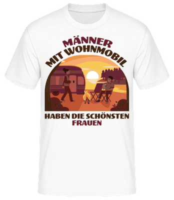 Männer Mit Wohnmobil Schönsten Frauen - Männer Basic T-Shirt - Weiß - Vorne
