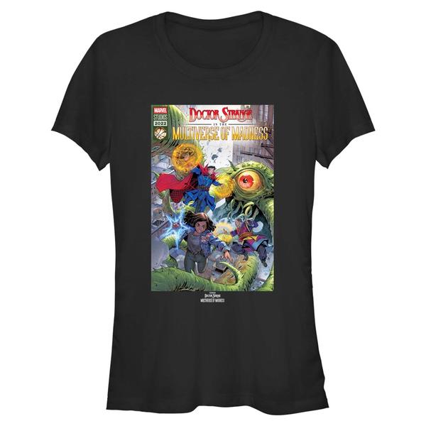 Aperçu: Marvel - Doctor Strange - Photo de groupe Modern Comic Cover - Femme T-shirt - Noir - Devant