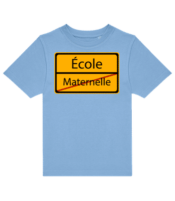 École - Maternelle - T-shirt enfants B&C - Bleu clair - Devant