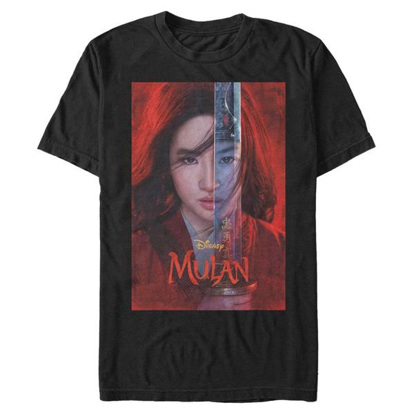 Aperçu: Disney - Mulan - Mulan Poster - Homme T-shirt - Noir - Devant