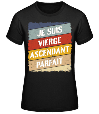 Je Suis Vierge Style Rétro - T-shirt standard Femme - Noir - Devant