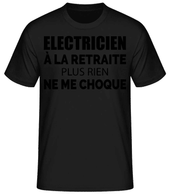 Electricien À La Retraitre - T-shirt standard Homme - Noir - Devant