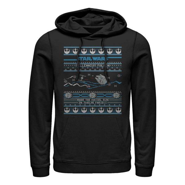 Aperçu: Star Wars - Millennium Falcon Falcon Attack Ugly Sweater - Christmas - Unisex Sweat à capuche - Noir - Devant