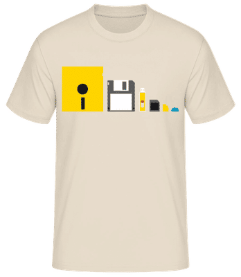 Evolution Of Technology - Men's Basic T-Shirt - Cream - Front