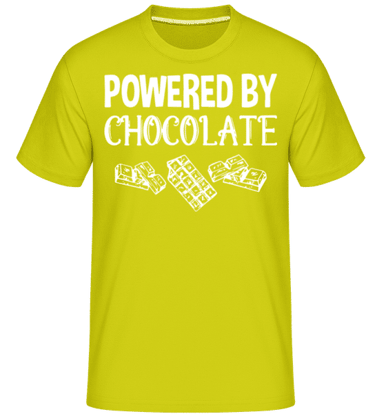 Preview: Powered by Chocolate -  Shirtinator Men's T-Shirt - Lime - Front