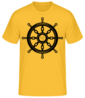 Wheel Black/White - Men's Basic T-Shirt - Golden yellow - Front