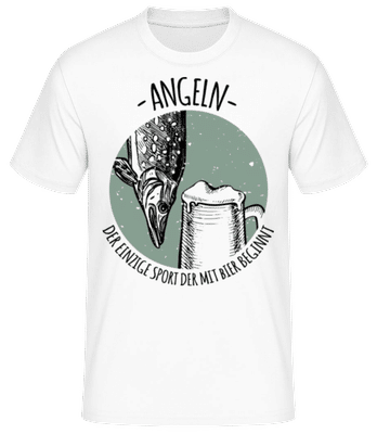 Angeln Der Einzige Sport - Männer Basic T-Shirt - Weiß - Vorne