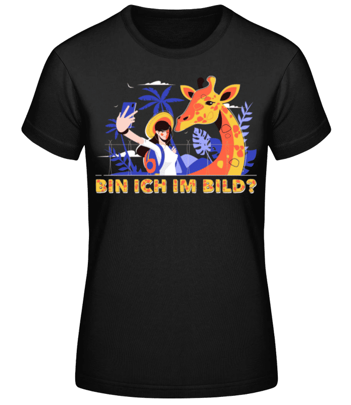 Vorschau: Giraffe bin ich im Bild - Frauen Basic T-Shirt - Schwarz - Vorne