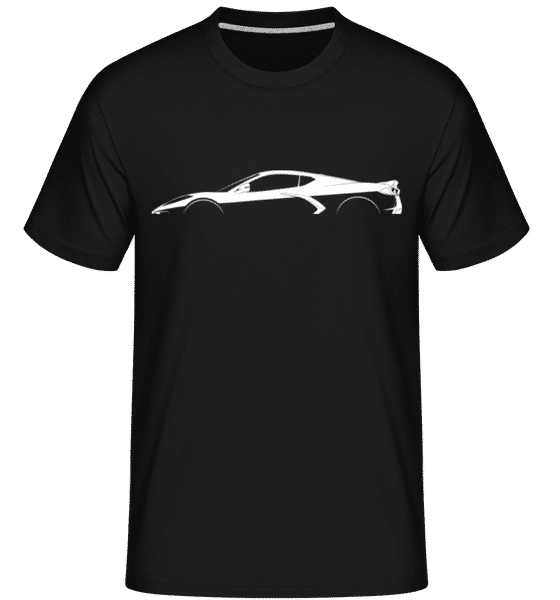 Preview: 'Chevrolet Corvette C8 St.' Silhouette - Shirtinator Men's T-Shirt - Black - Front