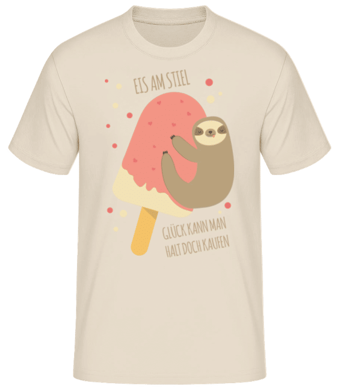 Vorschau: Eis Am Stiel Faultier - Männer Basic T-Shirt - Creme - Vorne