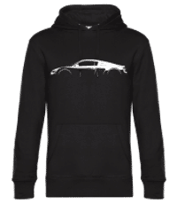 'Audi R8 2015' Silhouette - Sweat à capuche premium Unisexe - Noir - Devant