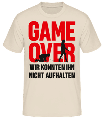 JGA Game Over Konnten Nicht Aufhalten - Männer Basic T-Shirt - Creme - Vorne