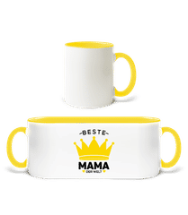 Beste Mama Der Welt Krone Gelb · Tasse zweifarbig