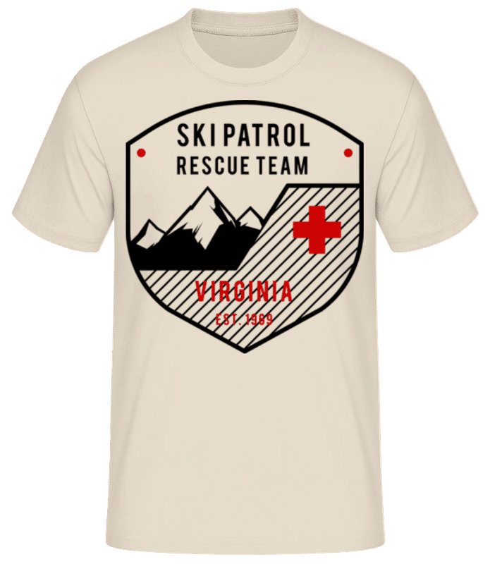 Náhľad: Ski Patrol Sign  - Pánske basic tričko - Krémová - Predné