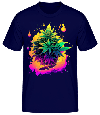 Fleurs De Cannabis Arc-en-ciel - T-shirt standard Homme - Bleu marine - Devant