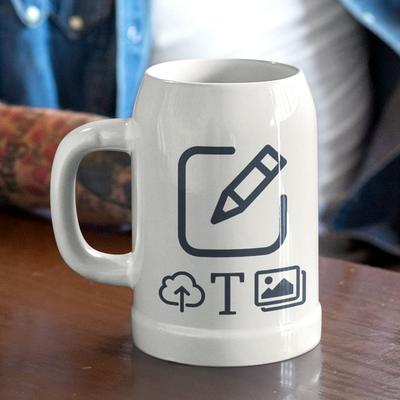 Pivní půllitr - Světle šedá