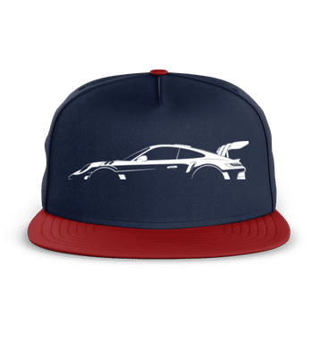 'Porsche 911 GT3 RS (992)' Silhouette - Šiltovka Snapback - Namornícka modrá / Červená - Predné