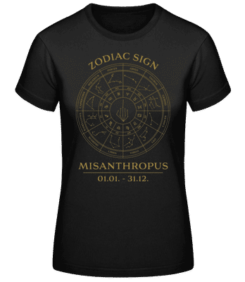 Zodiac Sign Misanthropus - T-shirt standard Femme - Noir - Devant