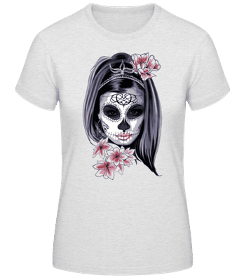 Masque De Fille Terrifiante - T-shirt standard Femme - Gris chiné - Devant