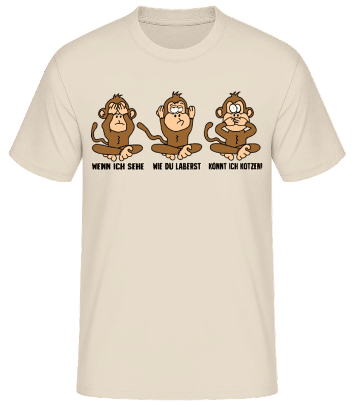 Vorschau: Wenn Ich Sehe Wie Du Laberst - Männer Basic T-Shirt - Creme - Vorne