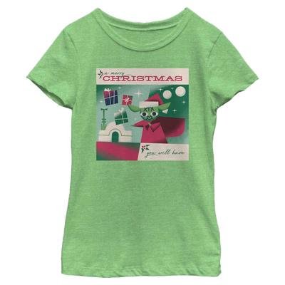 Star Wars - Yoda Merry Xmas - Christmas - Kids T-Shirt - Lime - Front