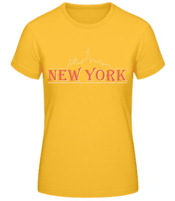 New York - T-shirt standard Femme - Jaune doré - Devant