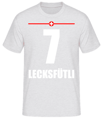 Schweiz Trikot Lecksfütli - Männer Basic T-Shirt - Grau meliert - Vorne