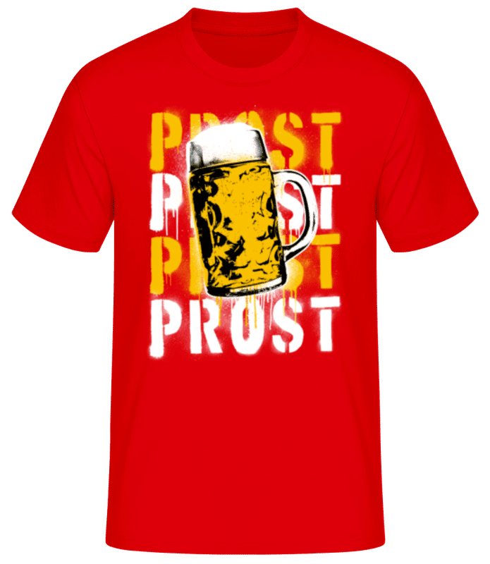 Vorschau: Prost - Männer Basic T-Shirt - Rot - Vorne