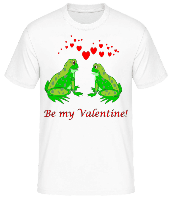 Vorschau: Frogs Be My Valentine - Männer Basic T-Shirt - Weiß - Vorne